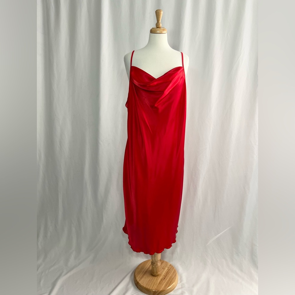Brand New BEBE Red Satin Slip Dress Size 1X